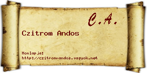Czitrom Andos névjegykártya